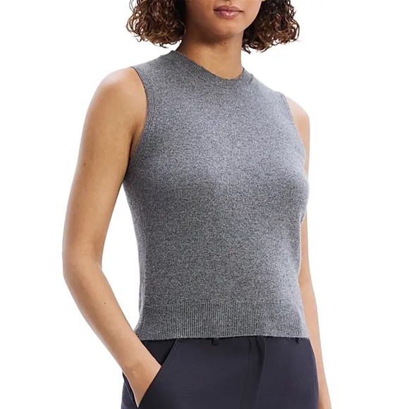 Theory Cashmere Sleeveless Sweater size S in Husky Grey NWT - Picture 1 of 5